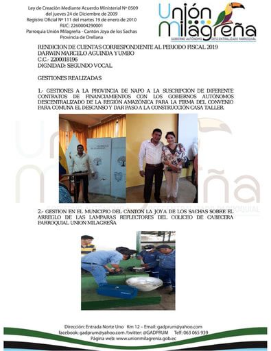 INFORME DE RENDICION DE CUENTAS 2019 DARWIN AGUINDA